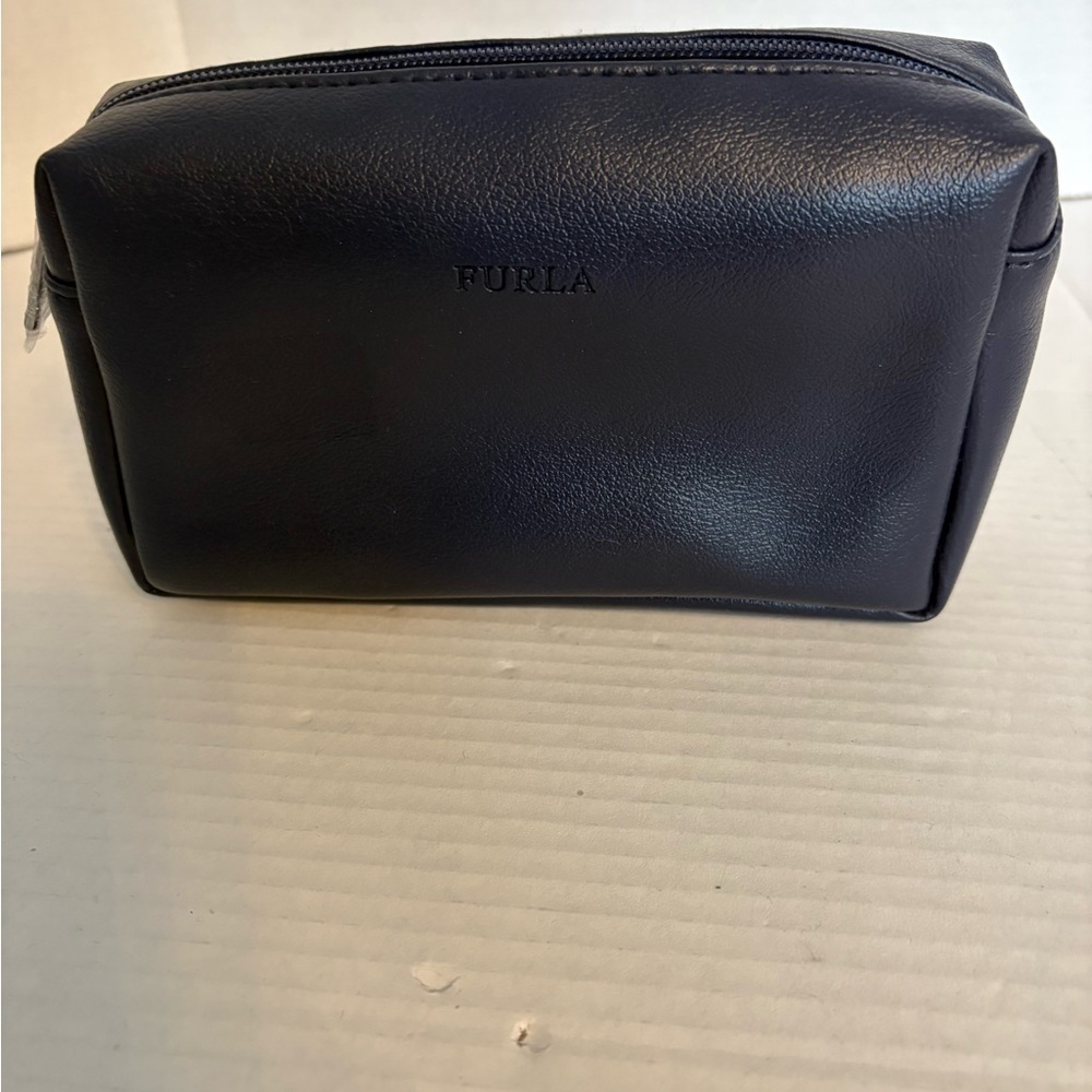 Furla Navy airline cosmetic case with eye mask